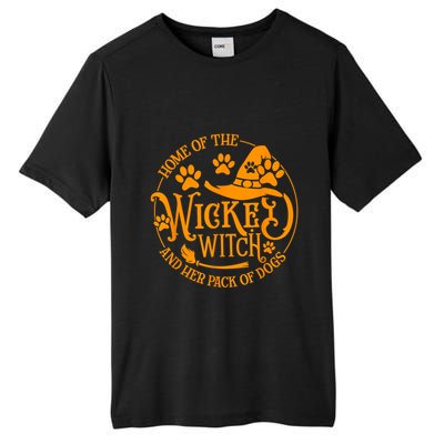 Home Of The Wicked Witch And Her Pack Of Dog Funny Halloween Tall Fusion ChromaSoft Performance T-Shirt