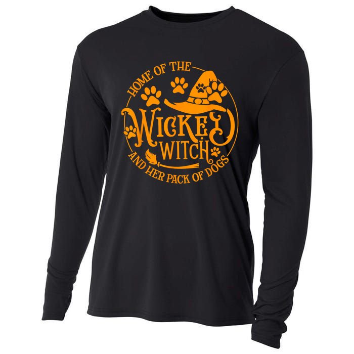 Home Of The Wicked Witch And Her Pack Of Dog Funny Halloween Cooling Performance Long Sleeve Crew