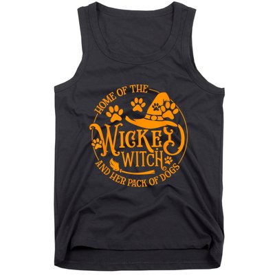 Home Of The Wicked Witch And Her Pack Of Dog Funny Halloween Tank Top