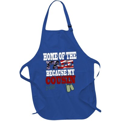 Home Of The Free Because My Cousin Is Brave Great Gift Apron