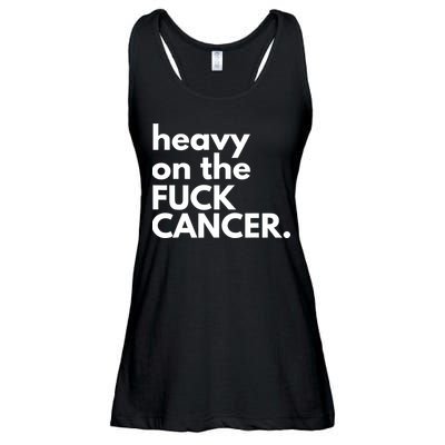 Heavy On The Fuck Cancer Ladies Essential Flowy Tank