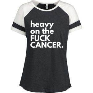 Heavy On The Fuck Cancer Enza Ladies Jersey Colorblock Tee