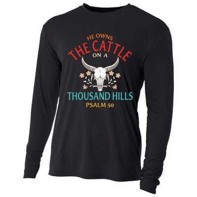 He Owns The Cattle On A Buffalo Thousand Hills Psalm 50 Cooling Performance Long Sleeve Crew