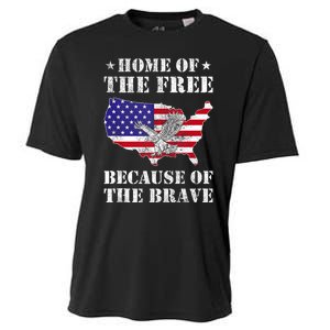 Home Of The Free Because Of The Brave Patriotic Cooling Performance Crew T-Shirt