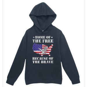 Home Of The Free Because Of The Brave Patriotic Urban Pullover Hoodie