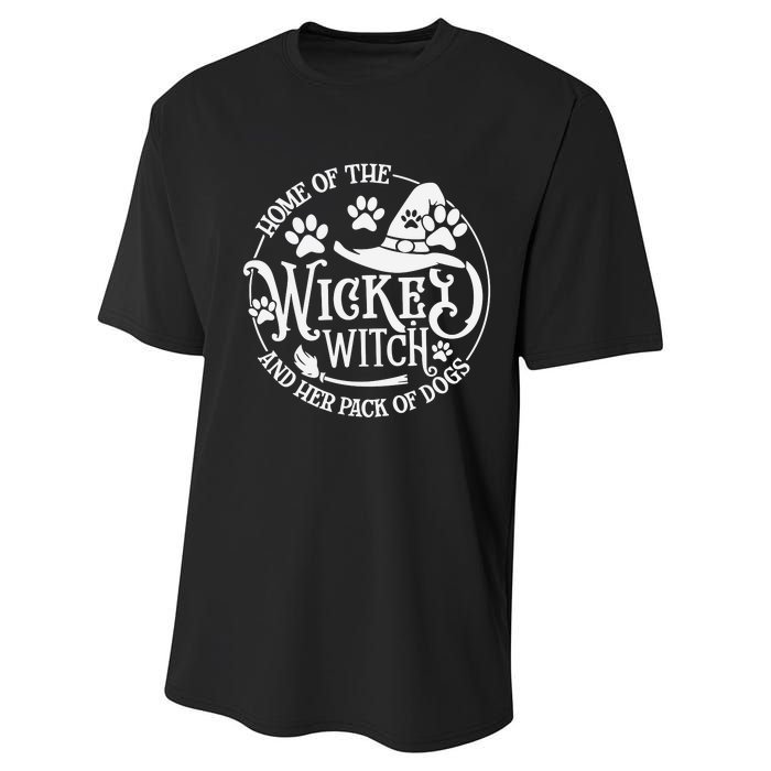 Home Of The Wicked Witch And Her Pack Of Dog Funny Halloween Performance Sprint T-Shirt