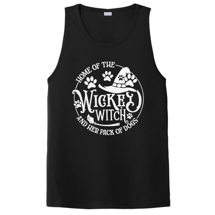 Home Of The Wicked Witch And Her Pack Of Dog Funny Halloween PosiCharge Competitor Tank