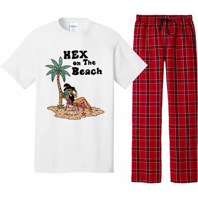 Hex On The Beach Hello Summer Vibes Beach Vacay Retro 70s Gift Pajama Set