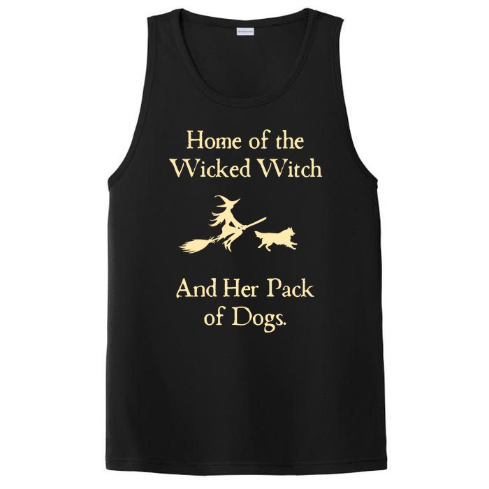 Home Of The Wicked Witch And Her Pack Of Dog Funny Halloween PosiCharge Competitor Tank