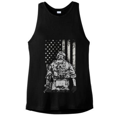 Home Of The Free Because Of The Brave Ladies PosiCharge Tri-Blend Wicking Tank