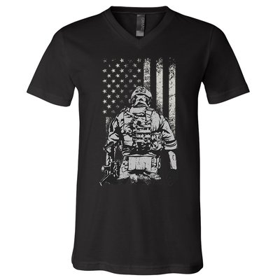 Home Of The Free Because Of The Brave V-Neck T-Shirt
