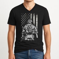 Home Of The Free Because Of The Brave V-Neck T-Shirt