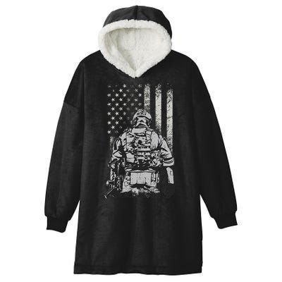 Home Of The Free Because Of The Brave Hooded Wearable Blanket