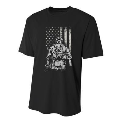 Home Of The Free Because Of The Brave Youth Performance Sprint T-Shirt