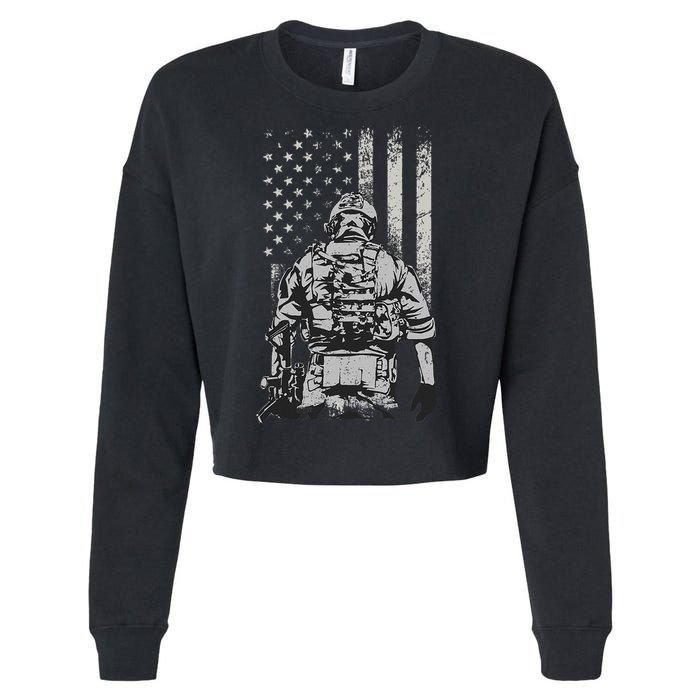 Home Of The Free Because Of The Brave Cropped Pullover Crew