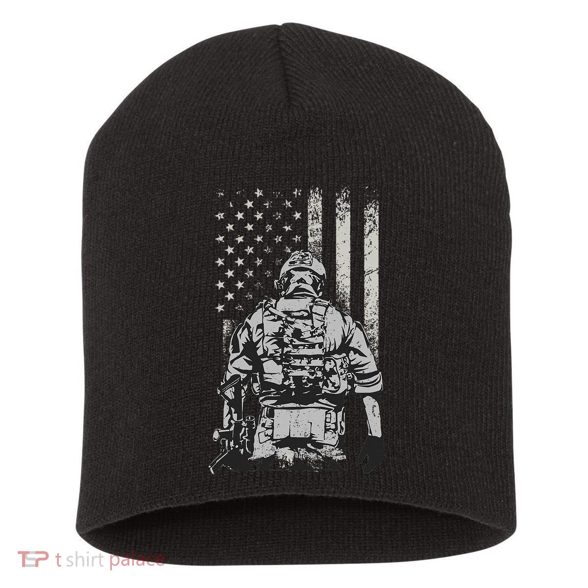 Home Of The Free Because Of The Brave Short Acrylic Beanie