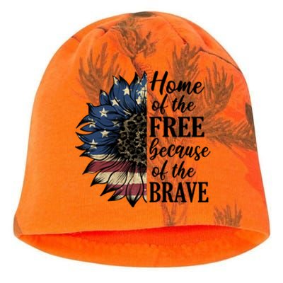 Home Of The Free Because Of The Brave Kati - Camo Knit Beanie