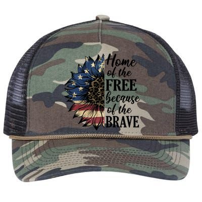 Home Of The Free Because Of The Brave Retro Rope Trucker Hat Cap