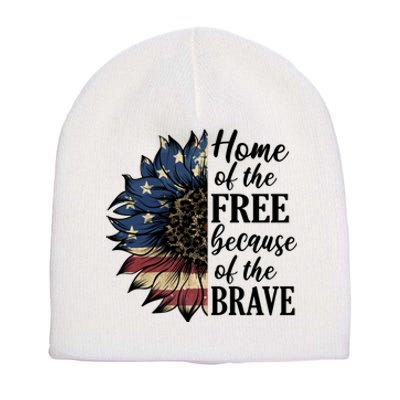 Home Of The Free Because Of The Brave Short Acrylic Beanie