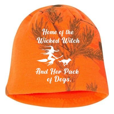 Home Of The Wicked Witch And Her Pack Of Dog Funny Halloween Kati - Camo Knit Beanie