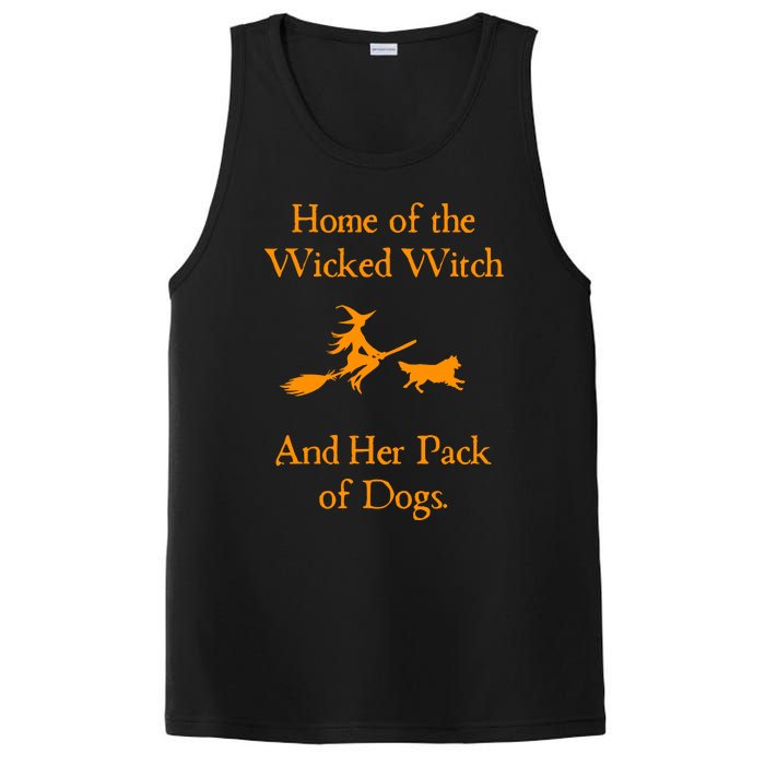 Home Of The Wicked Witch And Her Pack Of Dog Funny Halloween PosiCharge Competitor Tank