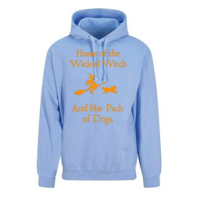 Home Of The Wicked Witch And Her Pack Of Dog Funny Halloween Unisex Surf Hoodie