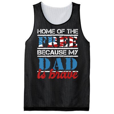 Home Of The Free Because My Dad Is Brave Us Army Veteran Mesh Reversible Basketball Jersey Tank