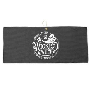 Home Of The Wicked Witch And Her Pack Of Dog Funny Halloween Large Microfiber Waffle Golf Towel