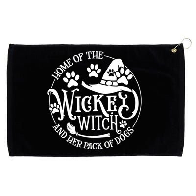 Home Of The Wicked Witch And Her Pack Of Dog Funny Halloween Grommeted Golf Towel