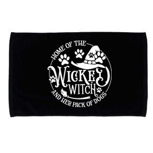 Home Of The Wicked Witch And Her Pack Of Dog Funny Halloween Microfiber Hand Towel