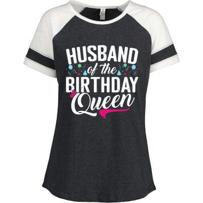 Husband Of The Birthday Queen Wife Birthday Enza Ladies Jersey Colorblock Tee