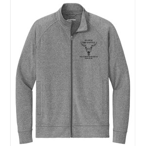 He Owns The Cattle On A Thousand Hills Psalm 50 Stretch Full-Zip Cadet Jacket