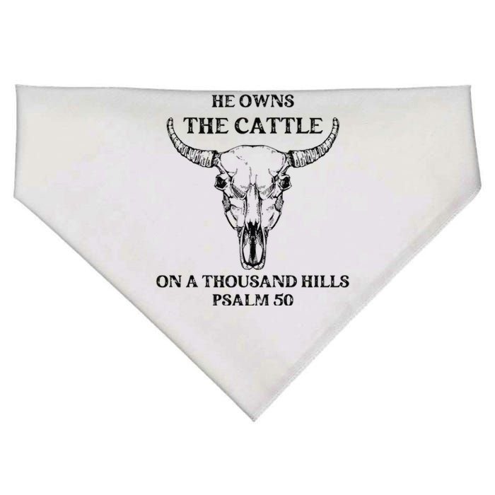 He Owns The Cattle On A Thousand Hills Psalm 50 USA-Made Doggie Bandana