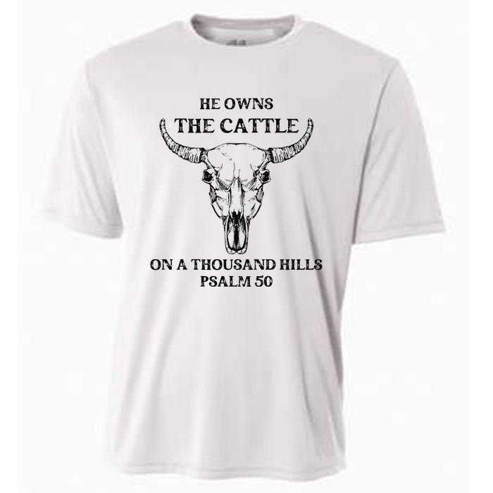 He Owns The Cattle On A Thousand Hills Psalm 50 Cooling Performance Crew T-Shirt