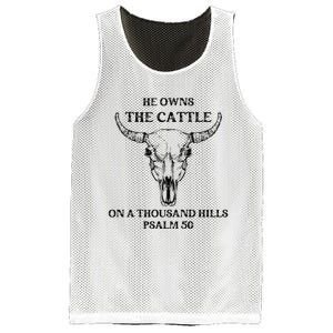 He Owns The Cattle On A Thousand Hills Psalm 50 Mesh Reversible Basketball Jersey Tank