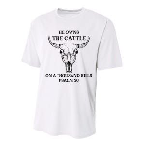 He Owns The Cattle On A Thousand Hills Psalm 50 Performance Sprint T-Shirt