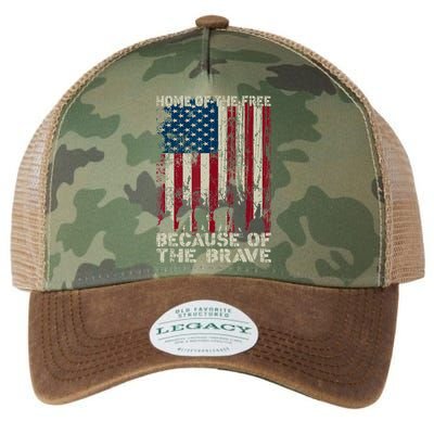 Home Of The Free Because Of The Brave American Flag Legacy Tie Dye Trucker Hat
