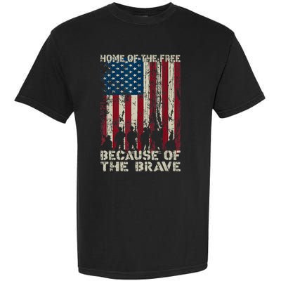 Home Of The Free Because Of The Brave American Flag Garment-Dyed Heavyweight T-Shirt