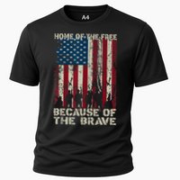 Home Of The Free Because Of The Brave American Flag Cooling Performance Crew T-Shirt
