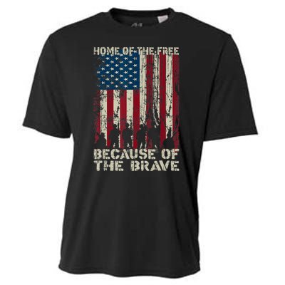 Home Of The Free Because Of The Brave American Flag Cooling Performance Crew T-Shirt