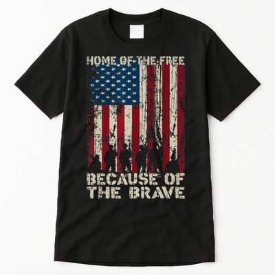 Home Of The Free Because Of The Brave American Flag Tall T-Shirt