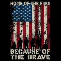 Home Of The Free Because Of The Brave American Flag Button