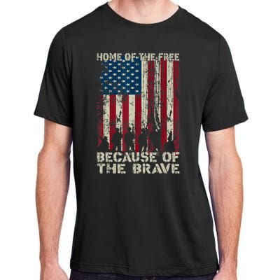 Home Of The Free Because Of The Brave American Flag Adult ChromaSoft Performance T-Shirt