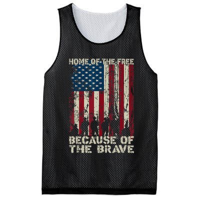 Home Of The Free Because Of The Brave American Flag Mesh Reversible Basketball Jersey Tank