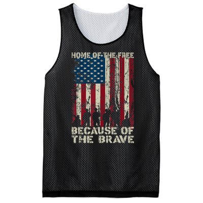 Home Of The Free Because Of The Brave American Flag Mesh Reversible Basketball Jersey Tank