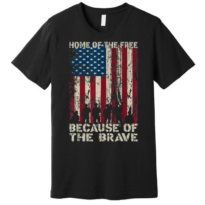 Home Of The Free Because Of The Brave American Flag Premium T-Shirt