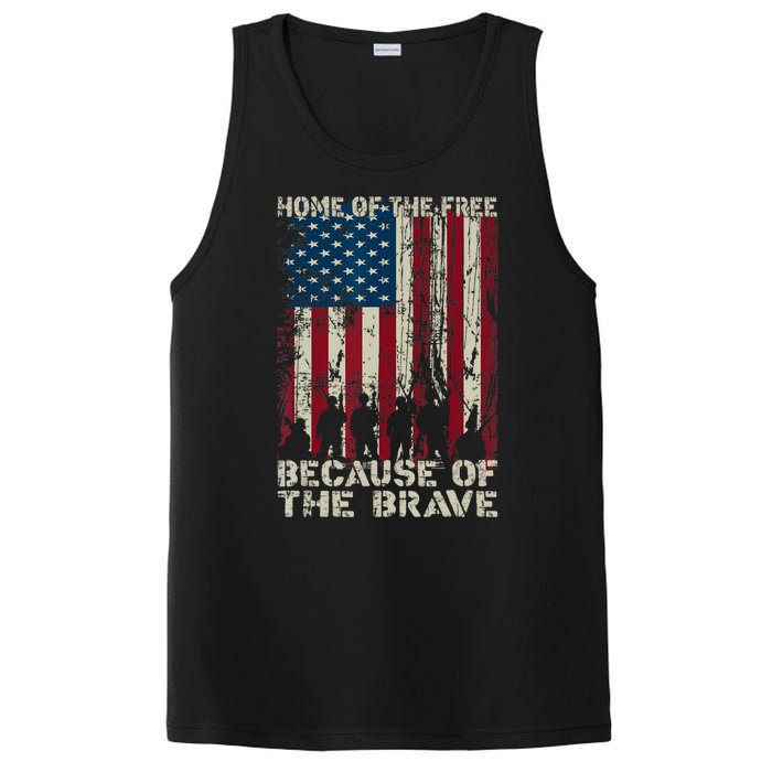 Home Of The Free Because Of The Brave American Flag PosiCharge Competitor Tank