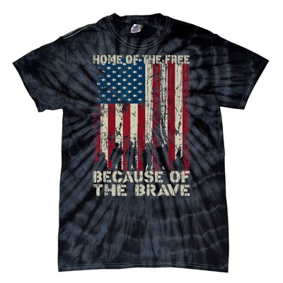 Home Of The Free Because Of The Brave American Flag Tie-Dye T-Shirt