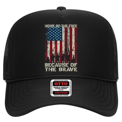 Home Of The Free Because Of The Brave American Flag Trucker Hat