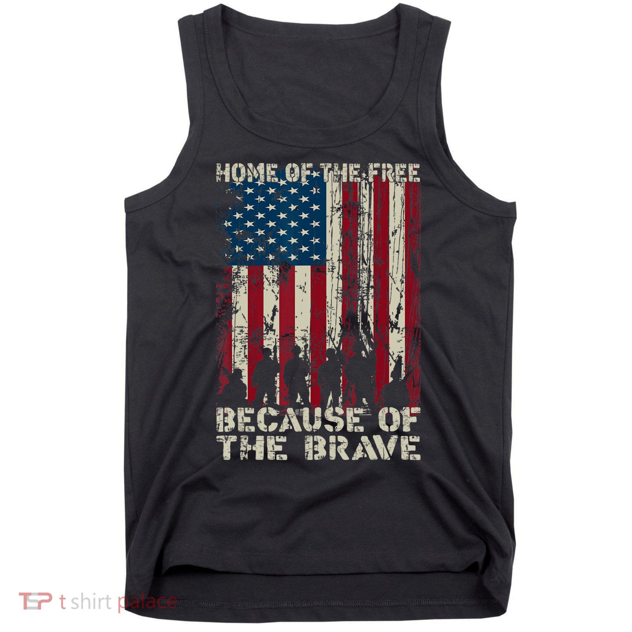Home Of The Free Because Of The Brave American Flag Tank Top
